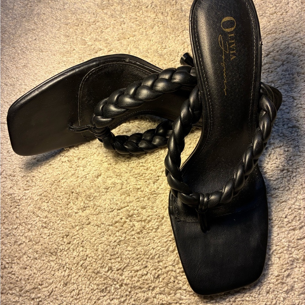 Women's Black Braided Sandals - Picture 2 of 4